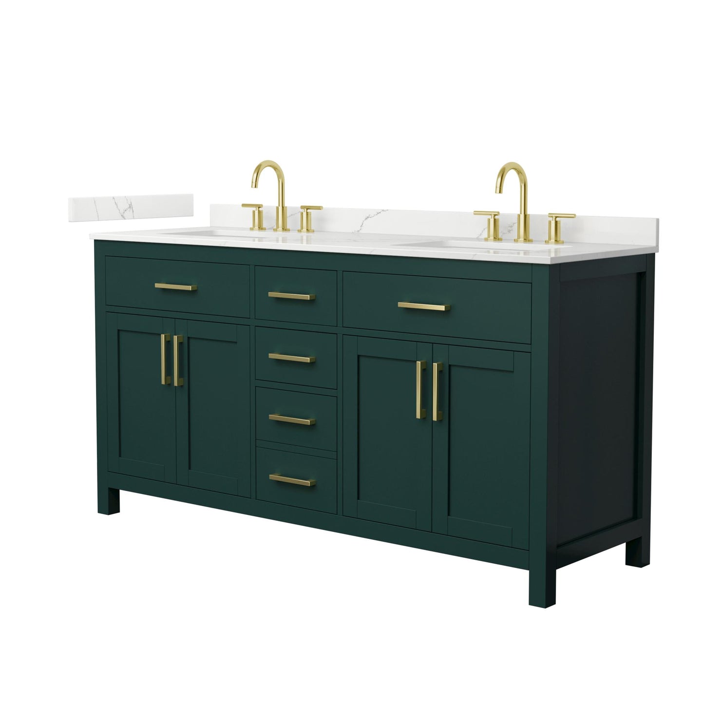 Beckett Bathroom Vanity with Countertop 66 inch Double Sink 3-hole Faucet Setup