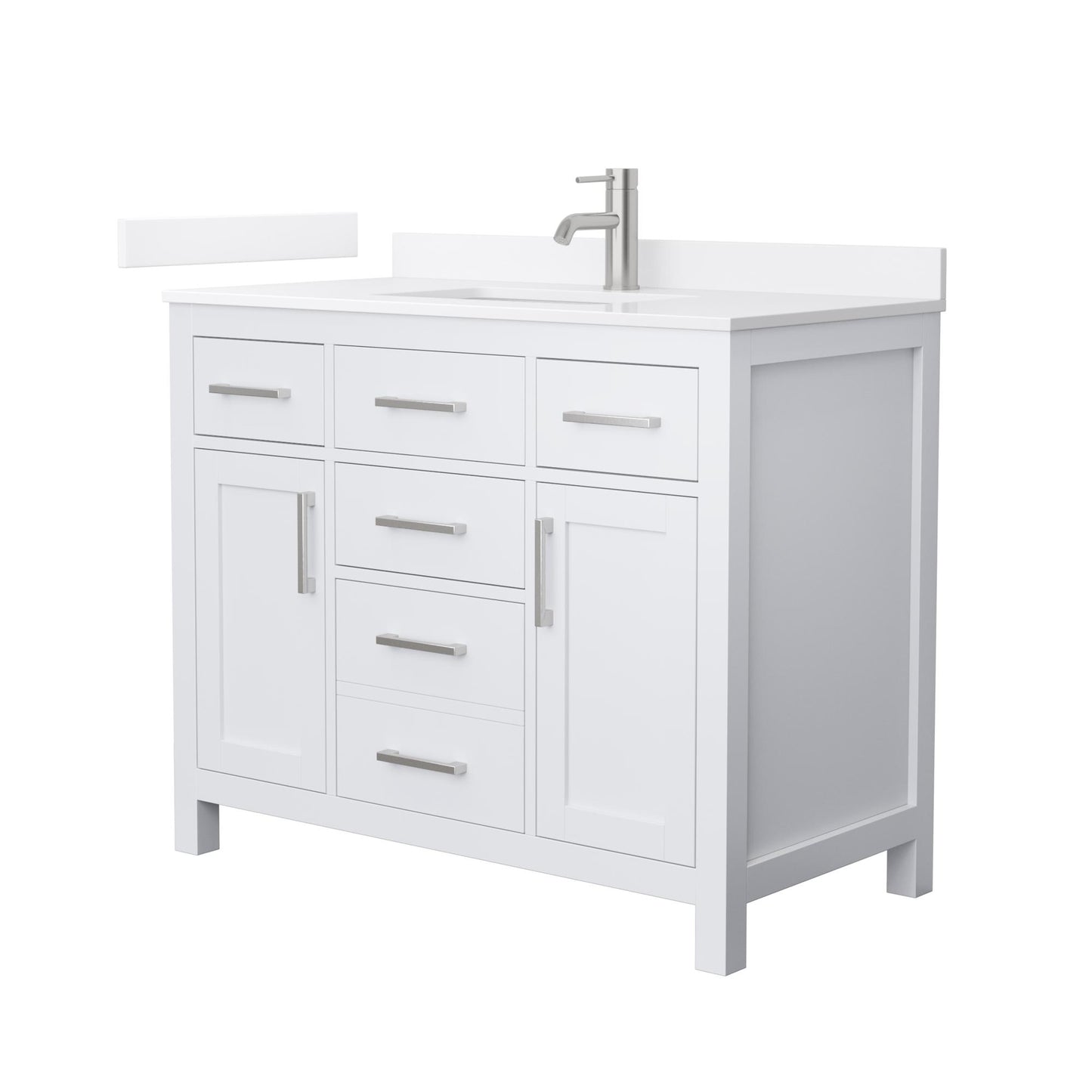 Beckett Bathroom Vanity with Countertop 42 inch Single Sink Single hole Faucet Setup