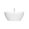 Custom image for White with Shiny White Trim and Polished Chrome Faucet / 55