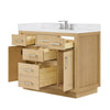Custom image for Rift Oak with Brushed Nickel Trim / Giotto Quartz / No Mirror
