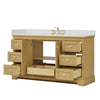 Custom image for Honey Oak with Brushed Gold Trim / White Quartz / No Mirror