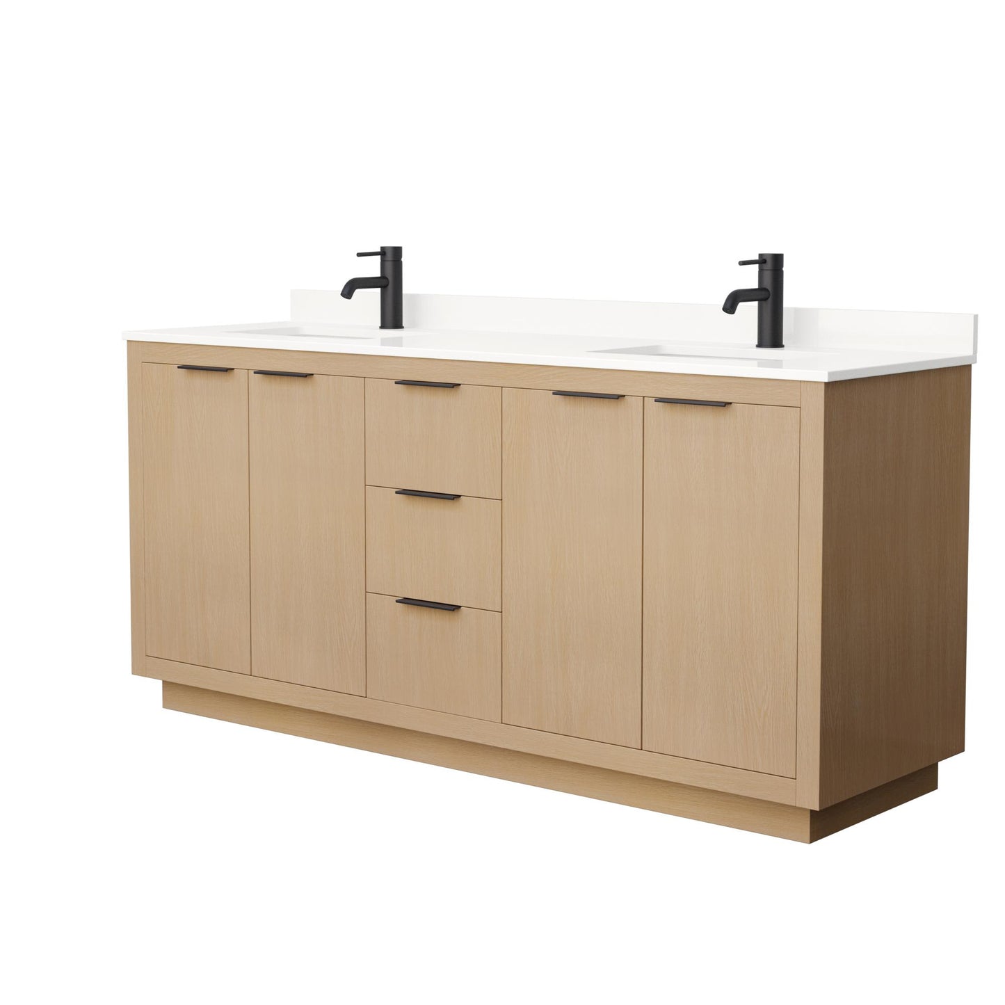 Maroni Bathroom Vanity with Countertop 72 inch Double Sink Single hole Faucet Setup