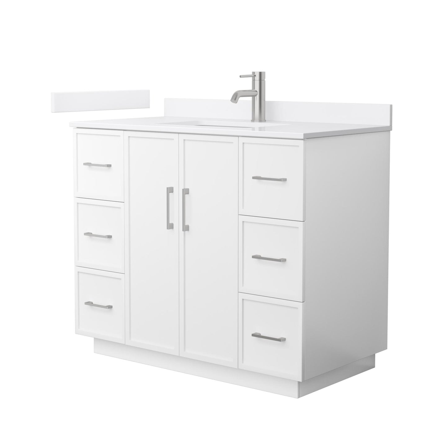 Elan TK Bathroom Vanity with Countertop 42 inch Single Sink Single hole Faucet Setup
