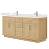 Custom image for Rift Oak with Brushed Nickel Trim / White Quartz / No Mirror