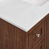 Custom image for Dark Walnut with Polished Chrome Trim / White Quartz / No Mirror