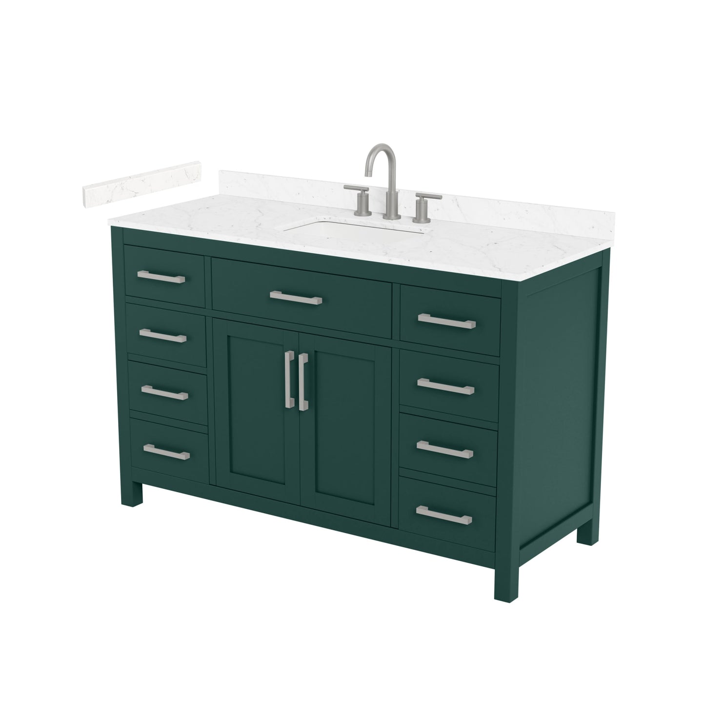 Beckett Bathroom Vanity with Countertop 54 inch Single Sink 3-hole Faucet Setup