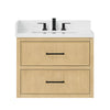 Custom image for Scandinavian Oak with Matte Black Trim / White Quartz / No Mirror