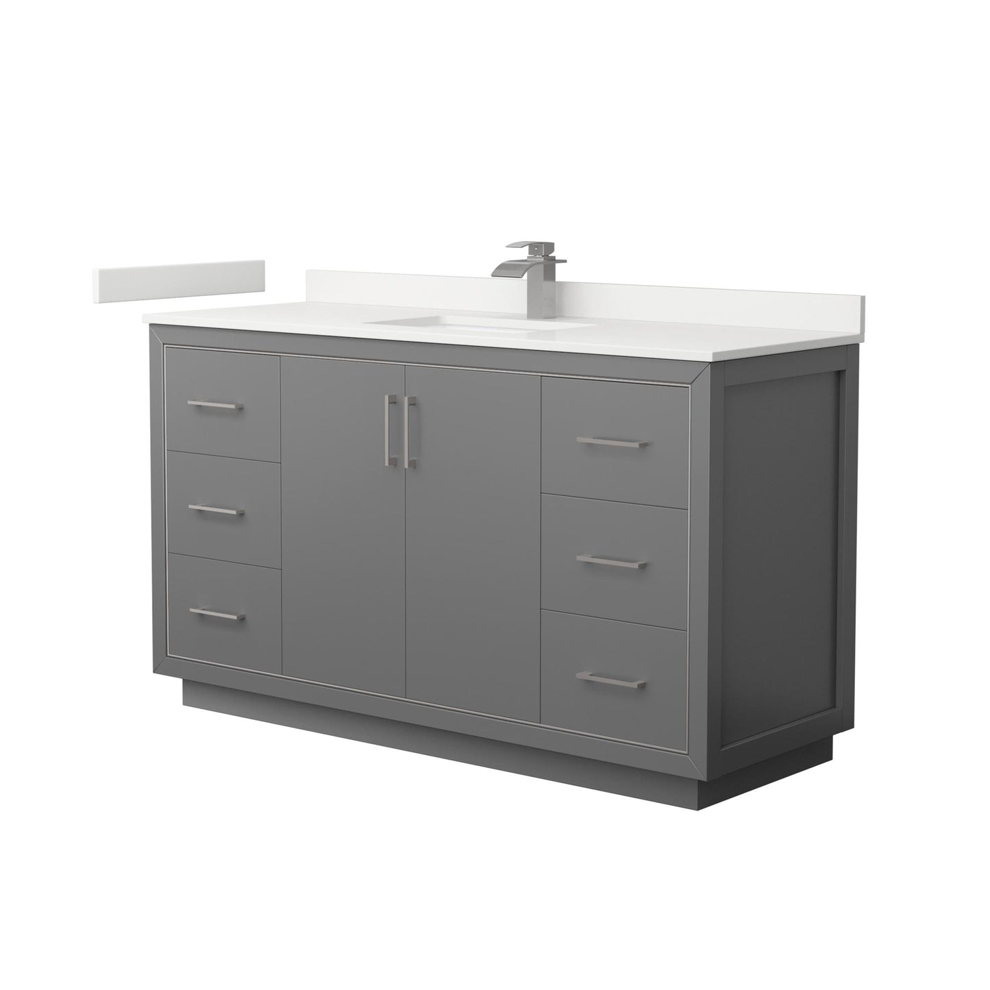 Icon Bathroom Vanity with Countertop 60 inch Single Sink Single hole Faucet Setup