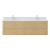 Custom image for Scandinavian Oak with Brushed Nickel Trim / White Quartz / No Mirror