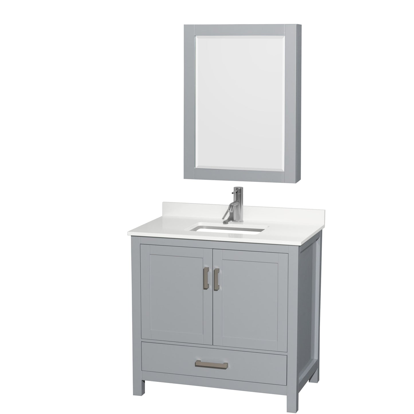 Sheffield Bathroom Vanity with Countertop 36 inch Single Sink Single hole Faucet Setup