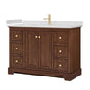 Custom image for Dark Walnut with Brushed Gold Trim / White Quartz / No Mirror