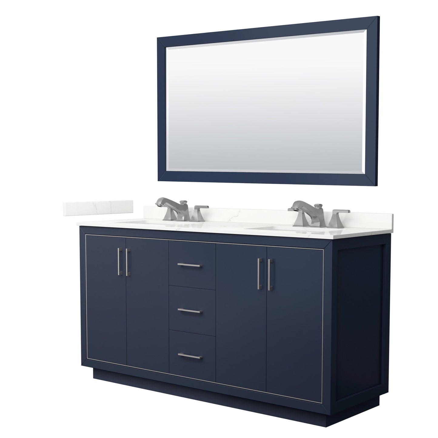 Icon Bathroom Vanity with Countertop 66 inch Double Sink 3-hole Faucet Setup