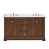 Custom image for Dark Walnut with Polished Chrome Trim / White Cultured Marble / No Mirror