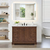 Custom image for Dark Walnut with Matte Black Trim / Carrara Cultured Marble / No Mirror