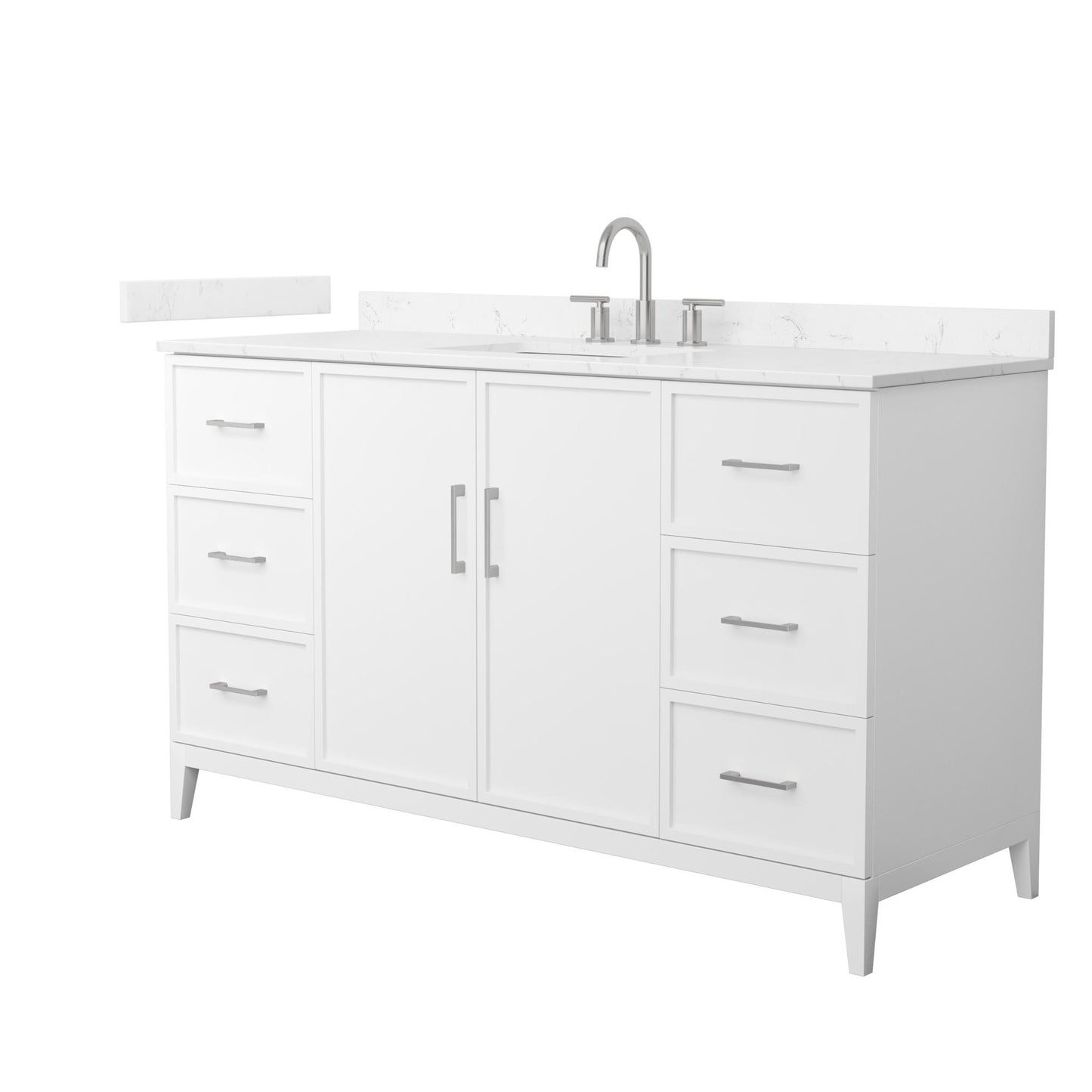 Elan Bathroom Vanity with Countertop 60 inch Single Sink 3-hole Faucet Setup