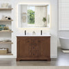 Custom image for Dark Walnut with Matte Black Trim / White Cultured Marble / No Mirror