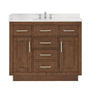Custom image for Dark Oak with Brushed Nickel Trim / White Quartz / No Mirror