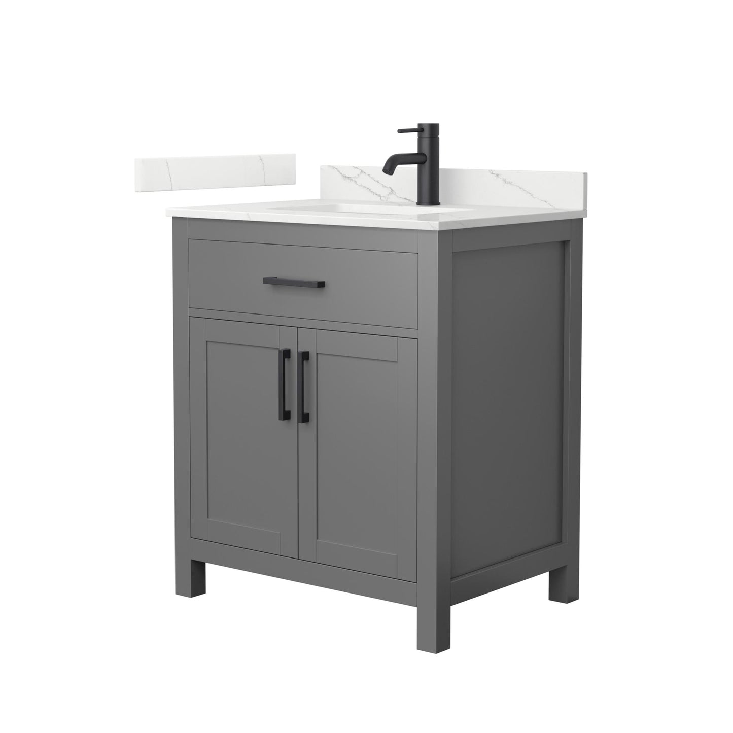 Beckett Bathroom Vanity with Countertop 30 inch Single Sink Single hole Faucet Setup