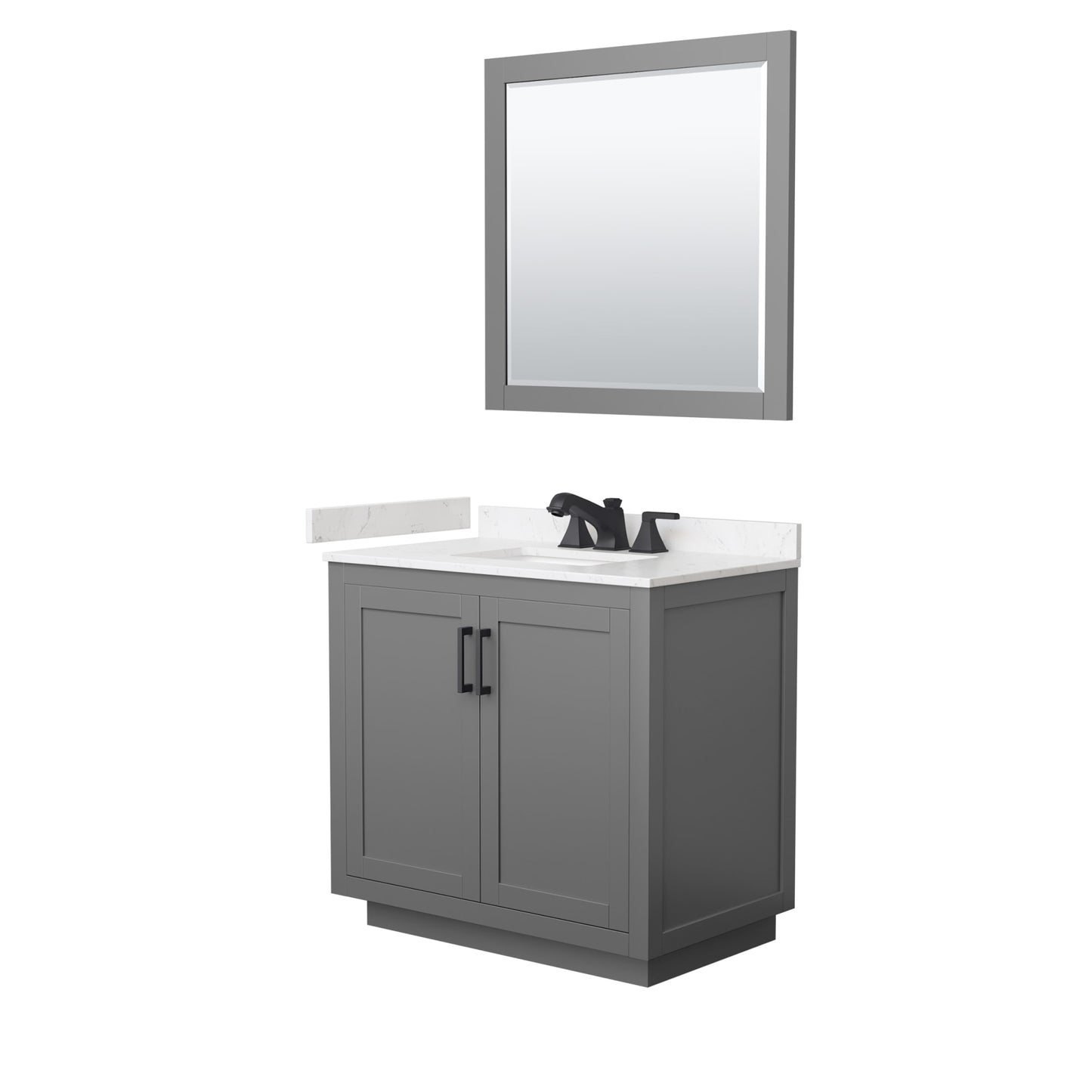 Miranda Bathroom Vanity with Countertop 36 inch Single Sink 3-hole Faucet Setup