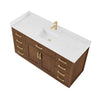 Custom image for Dark Oak with Brushed Gold Trim / Carrara Cultured Marble / No Mirror