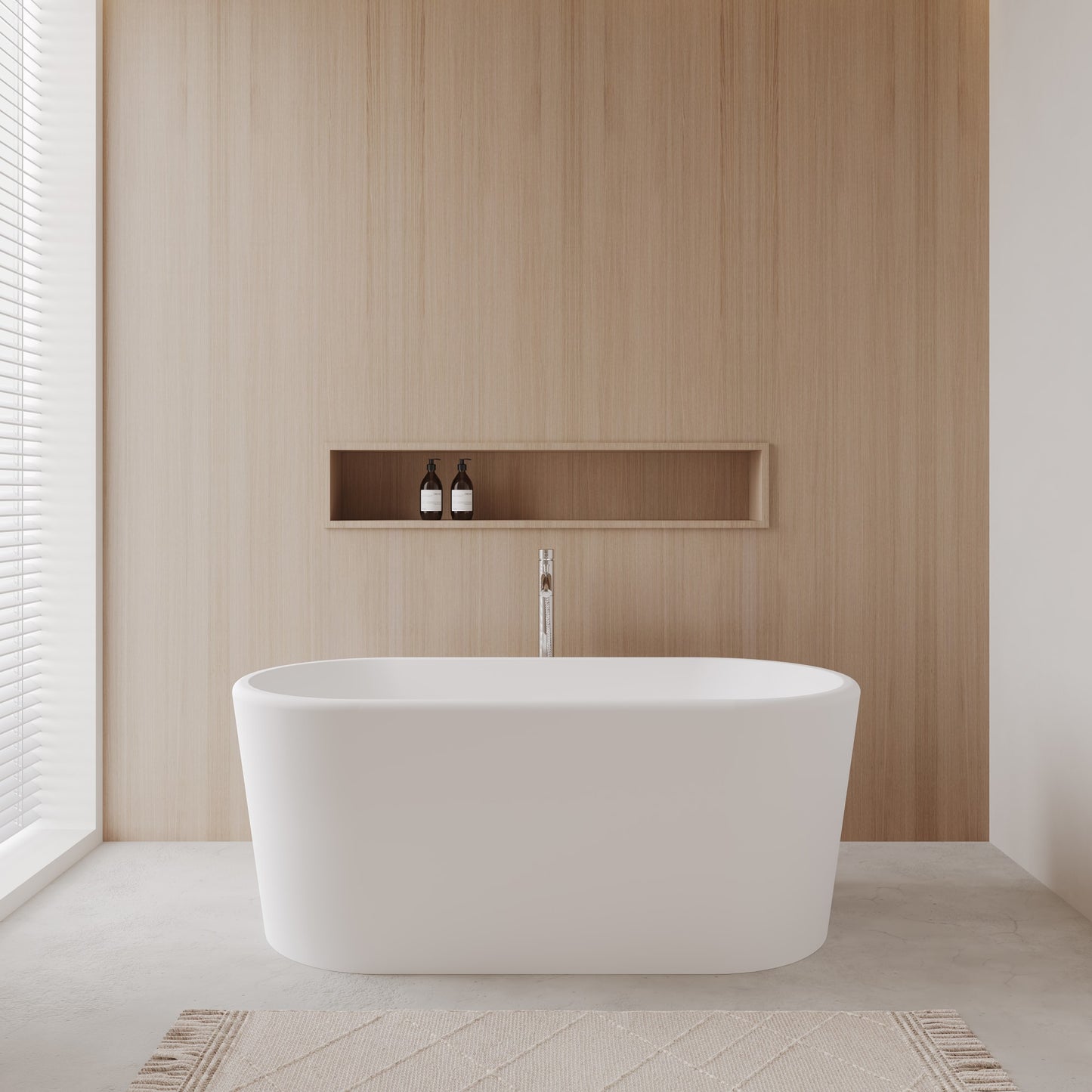 Ursula Freestanding Acrylic Bathtub With Faucet 59 inch