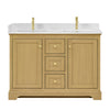 Custom image for Honey Oak with Brushed Gold Trim / Carrara Cultured Marble / No Mirror