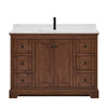 Custom image for Dark Walnut with Matte Black Trim / Carrara Cultured Marble / No Mirror