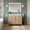 Custom image for White Oak with Brushed Nickel Trim / White Quartz / No Mirror