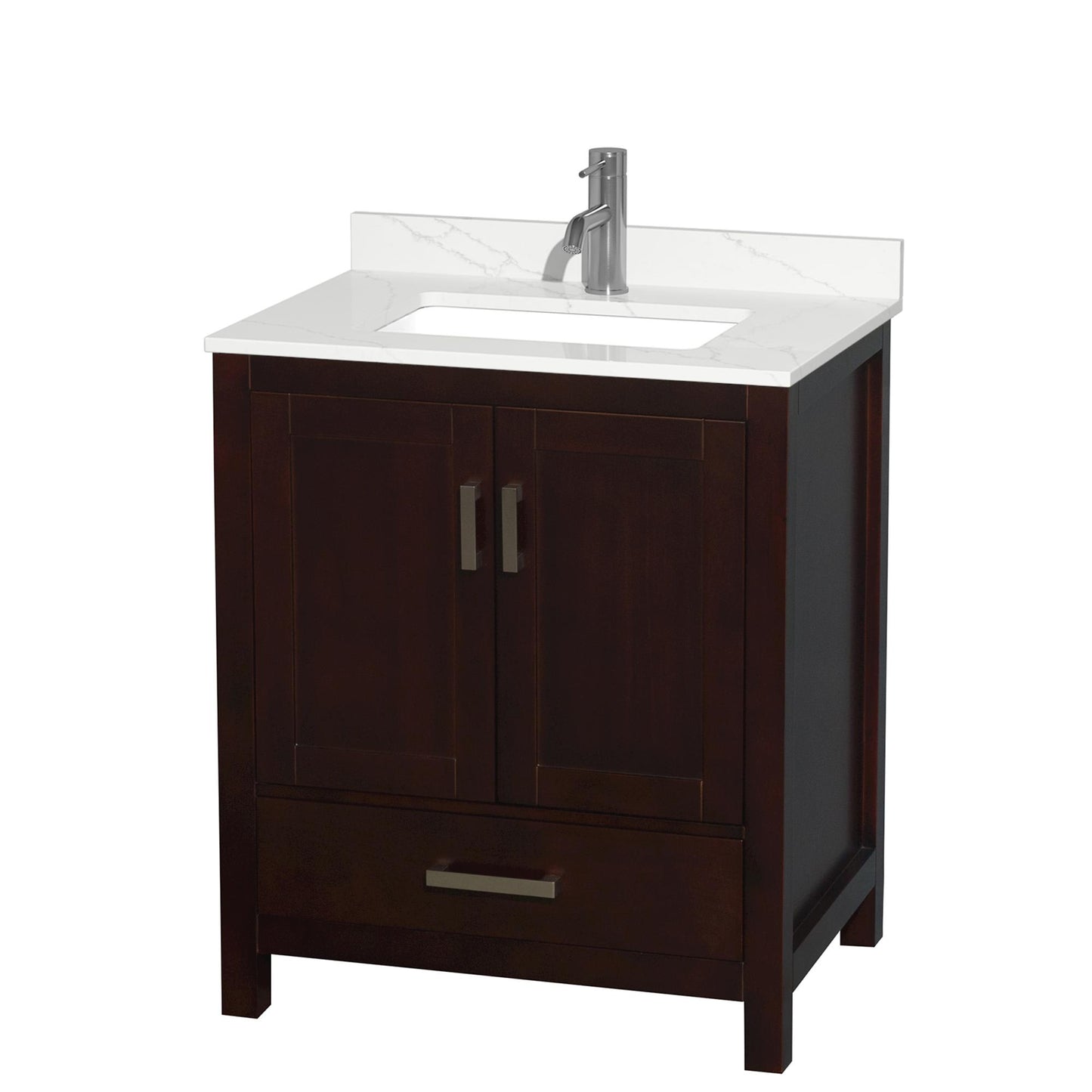 Sheffield Bathroom Vanity with Countertop 30 inch Single Sink Single hole Faucet Setup