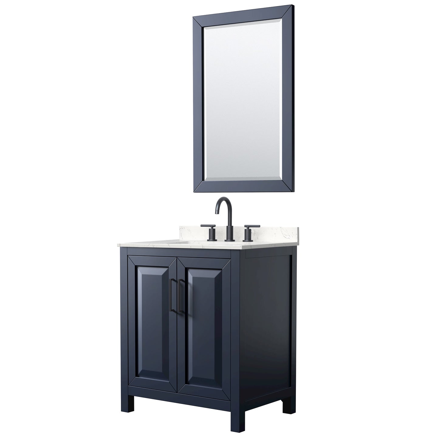Daria Bathroom Vanity with Countertop 30 inch Single Sink 3-hole Faucet Setup