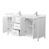 Custom image for White with Brushed Nickel Trim / Carrara Cultured Marble / No Mirror