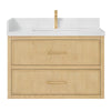 Custom image for Scandinavian Oak with Satin Bronze Trim / White Quartz / No Mirror