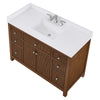 Custom image for Dark Walnut with Brushed Nickel Trim / White Cultured Marble / No Mirror