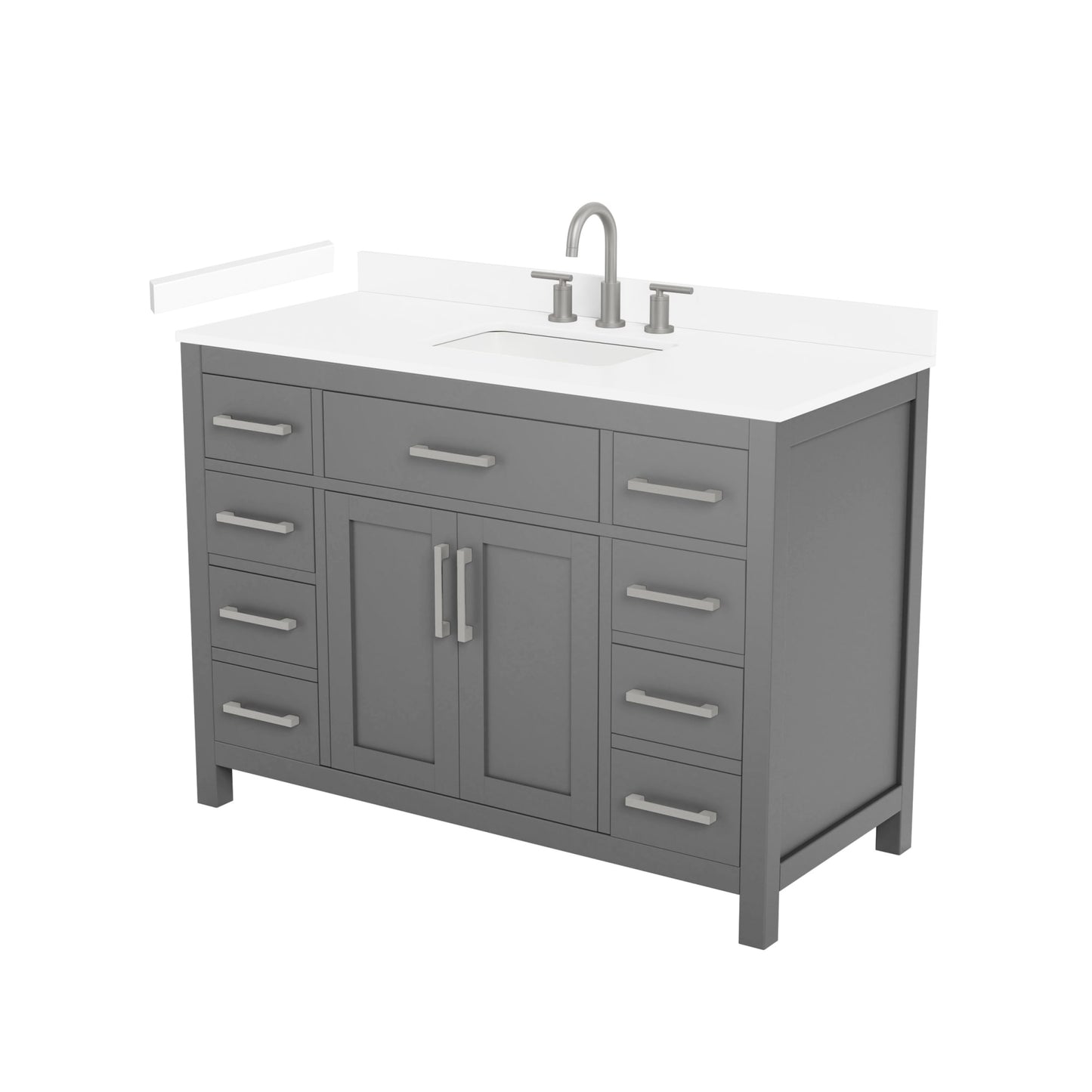 Beckett Bathroom Vanity with Countertop 48 inch Single Sink 3-hole Faucet Setup