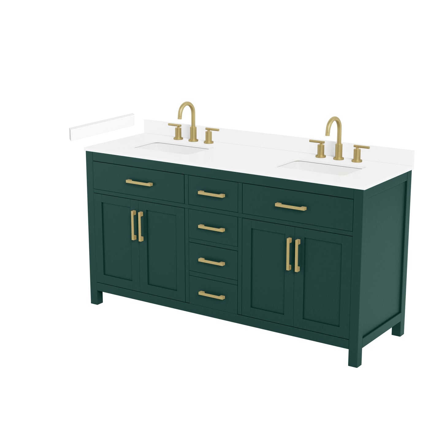 Beckett Bathroom Vanity with Countertop 66 inch Double Sink 3-hole Faucet Setup