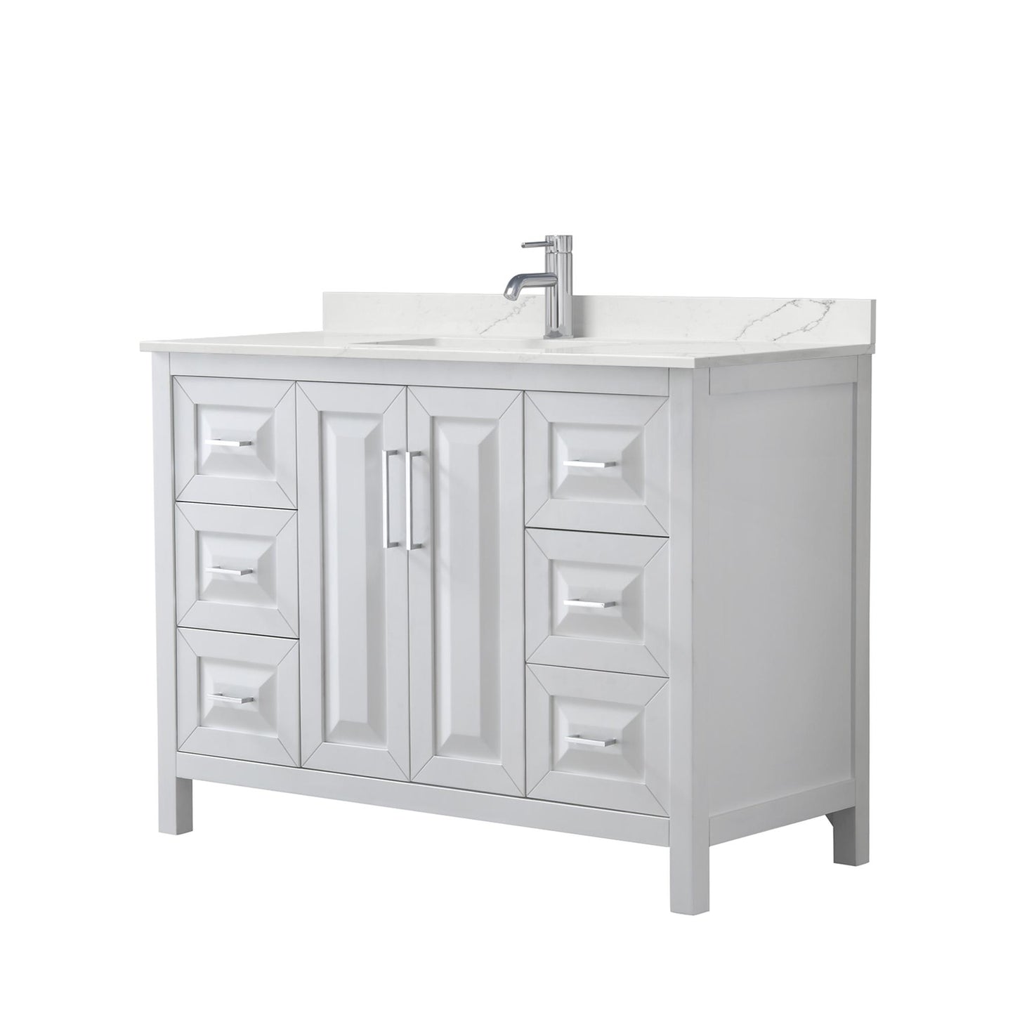 Daria Bathroom Vanity with Countertop 48 inch Single Sink Single hole Faucet Setup