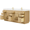Custom image for Rift Oak with Brushed Gold Trim / White Cultured Marble / No Mirror
