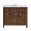 Custom image for Dark Walnut with Brushed Nickel Trim / Carrara Cultured Marble / No Mirror