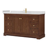 Custom image for Dark Walnut with Brushed Gold Trim / Carrara Cultured Marble / No Mirror