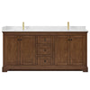 Custom image for Dark Walnut with Brushed Gold Trim / White Quartz / No Mirror