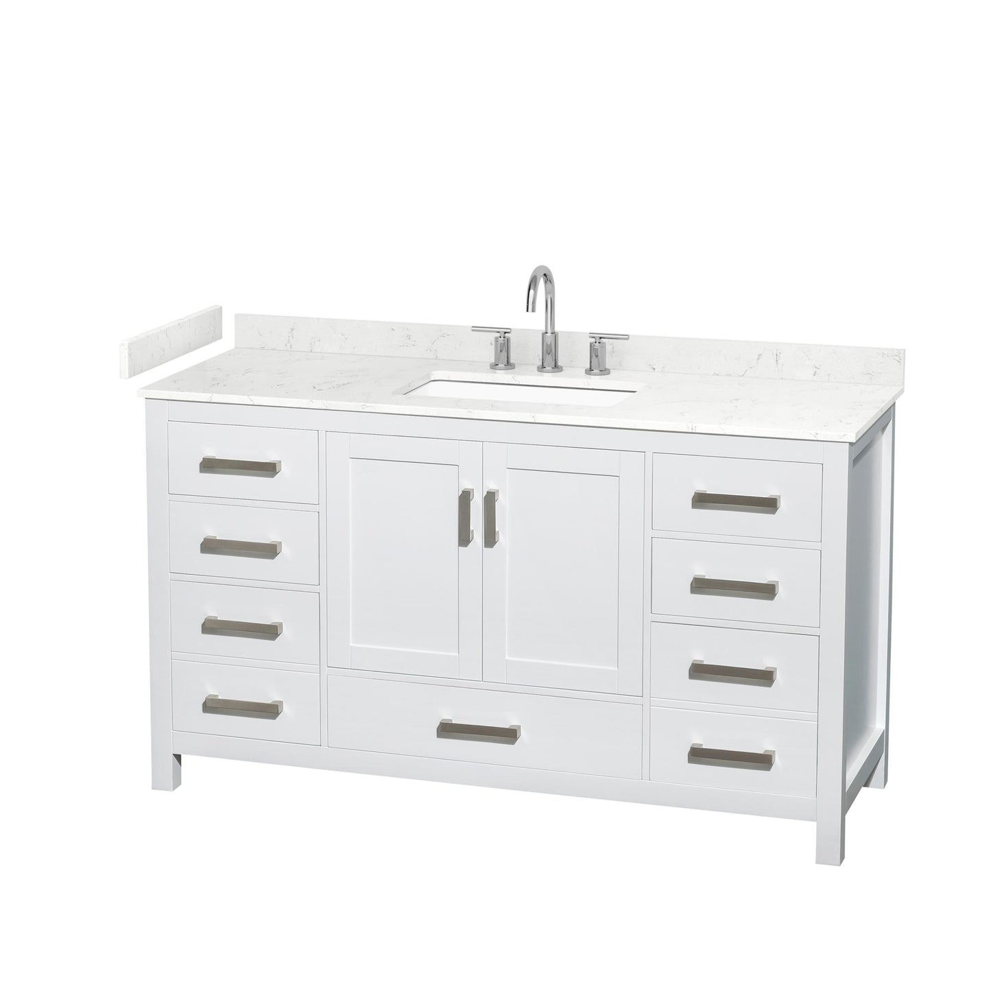 Sheffield Bathroom Vanity with Countertop 60 inch Single Sink 3-hole Faucet Setup