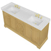 Custom image for Honey Oak with Brushed Gold Trim / White Quartz / No Mirror