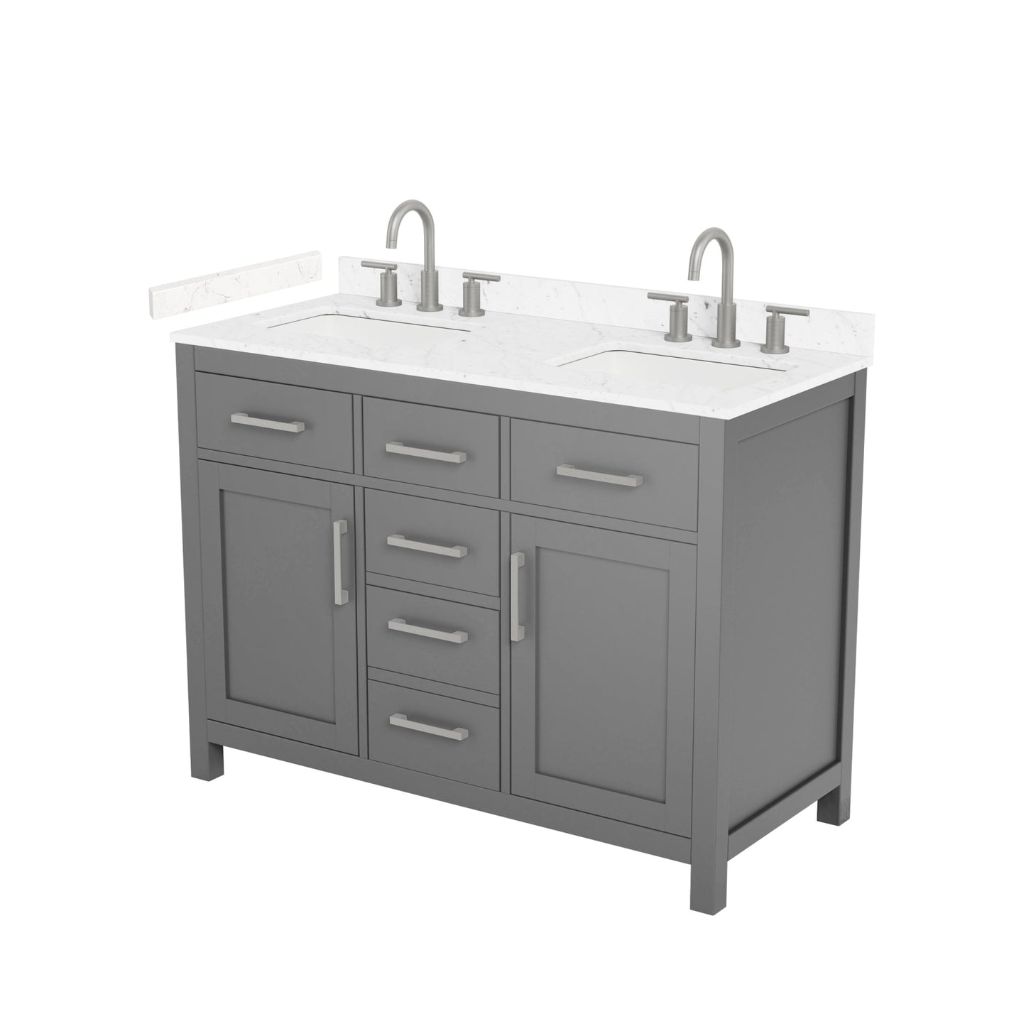 Beckett Bathroom Vanity with Countertop 48 inch Double Sink 3-hole Faucet Setup