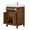 Custom image for Dark Walnut with Brushed Gold Trim / Carrara Cultured Marble / No Mirror
