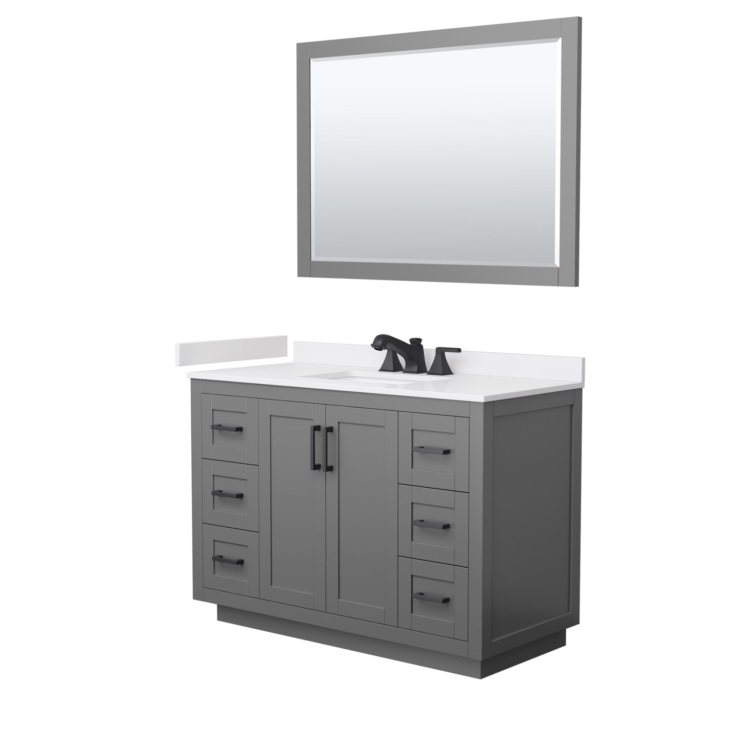 Miranda Bathroom Vanity with Countertop 48 inch Single Sink 3-hole Faucet Setup