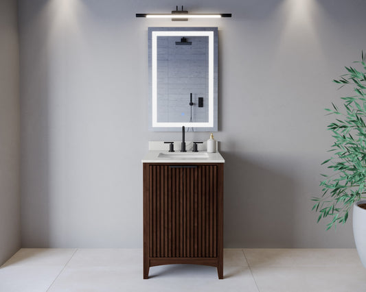 Palmilla Bathroom Vanity with Countertop 24 inch Single Sink 3-hole Faucet Setup