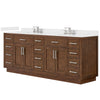 Custom image for Dark Oak with Brushed Nickel Trim / White Quartz / No Mirror