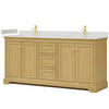 Custom image for Honey Oak with Brushed Gold Trim / Giotto Quartz / No Mirror