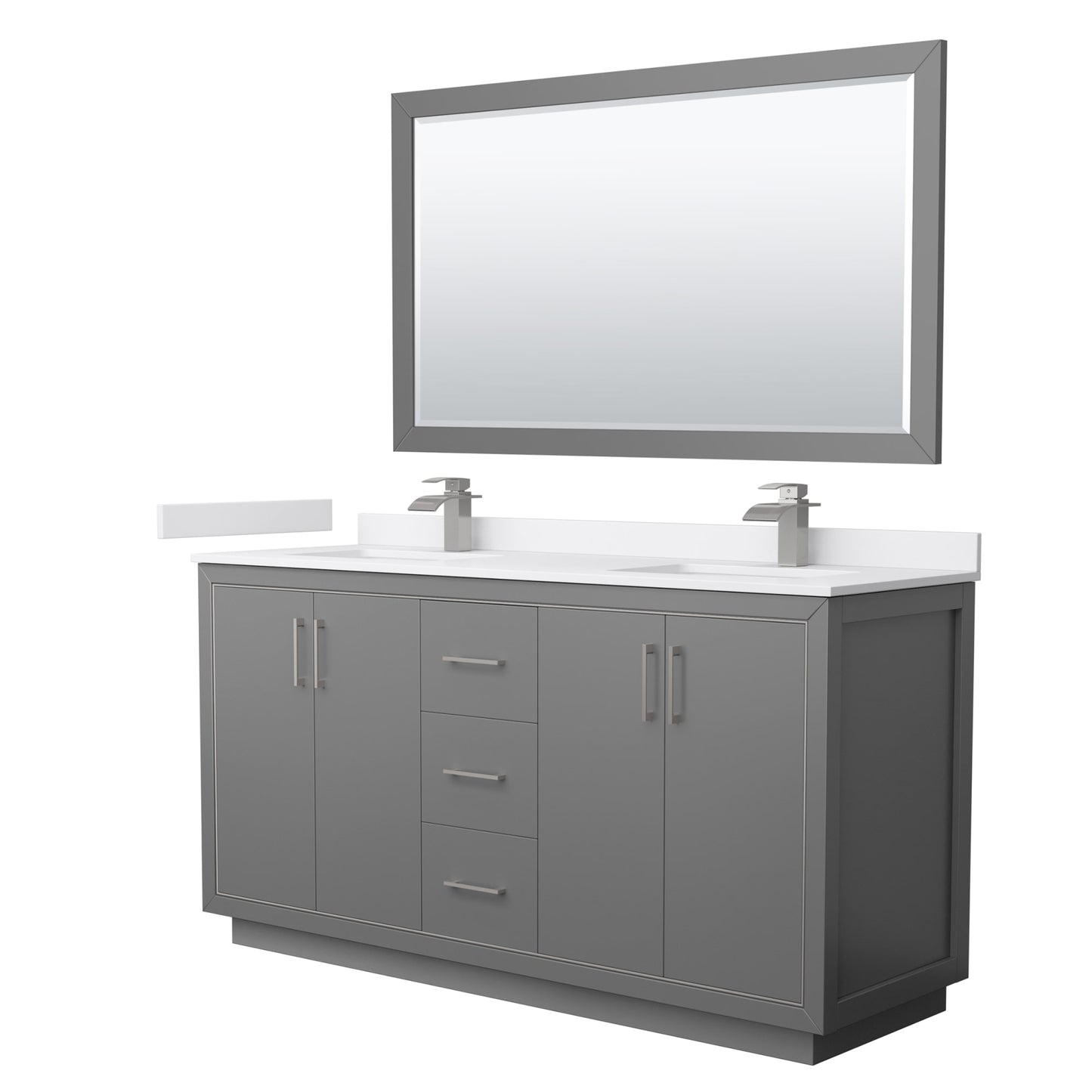 Icon Bathroom Vanity with Countertop 66 inch Double Sink Single hole Faucet Setup