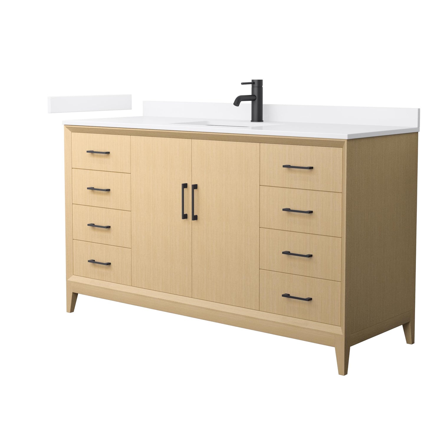 Janna Bathroom Vanity with Countertop 60 inch Single Sink Single hole Faucet Setup